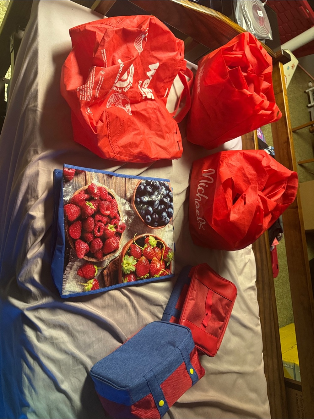 Michaels Red and Blue Reusable Party Tote Set